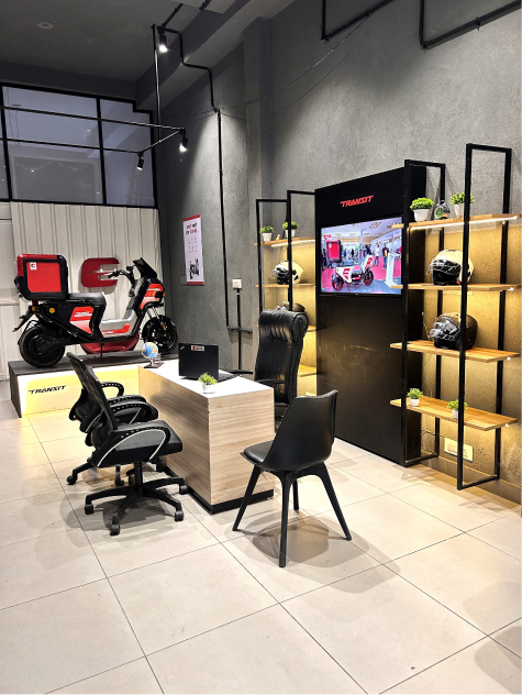 Experience Store with posters and electric scooters