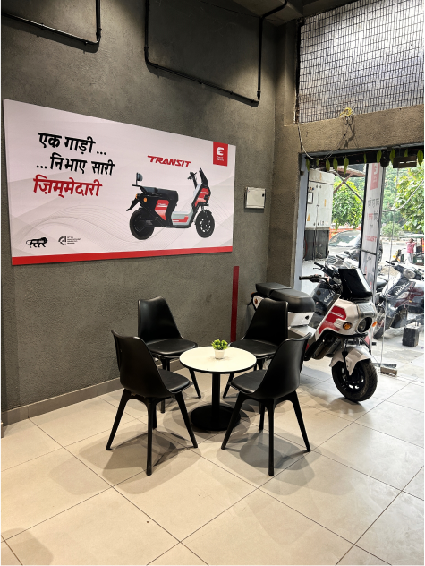 Experience Store with seating area and electric scooters